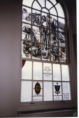 Painted Glass, Nuns Helping the Wounded