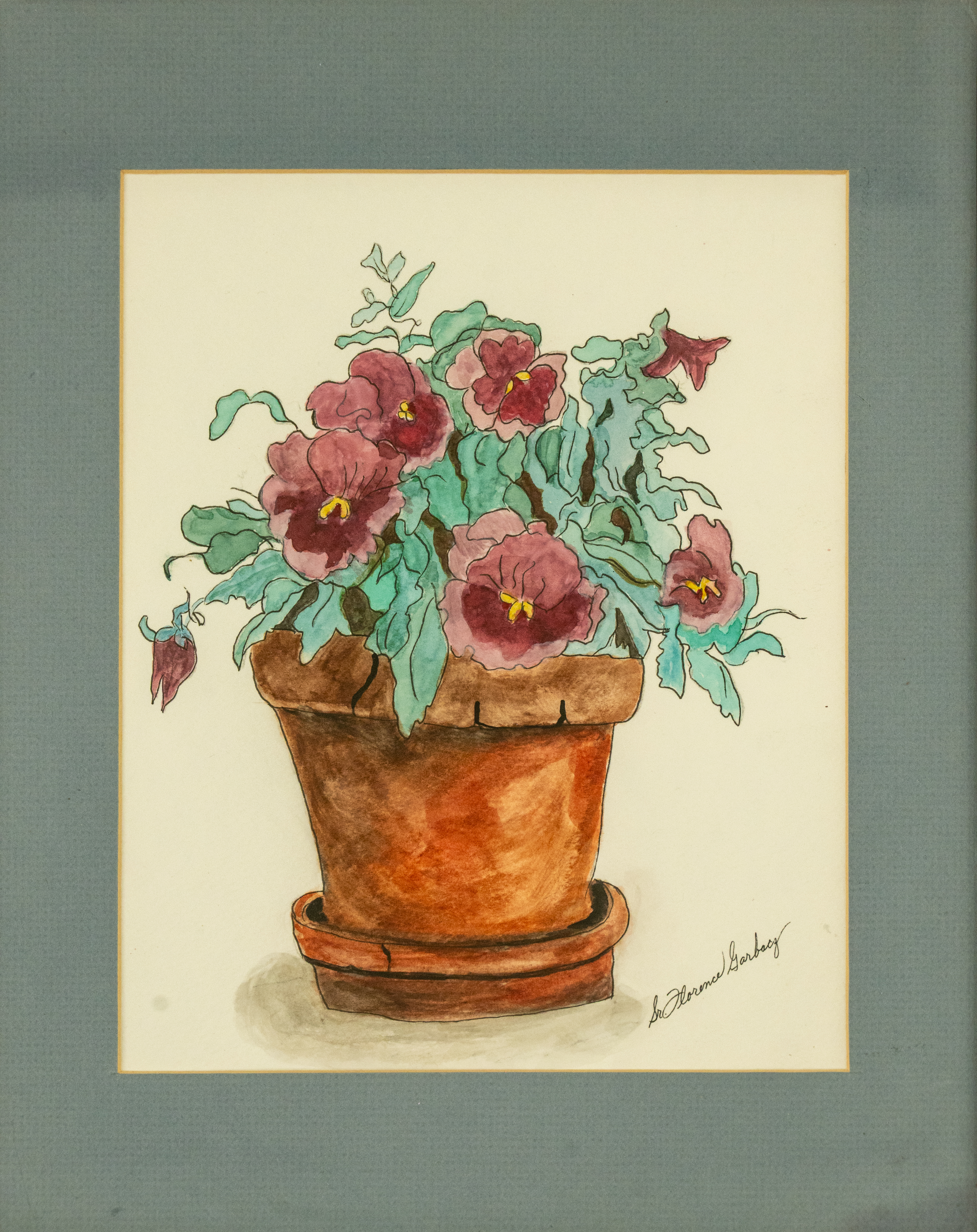 Potted Flower Study by Sister Florence Garbacz