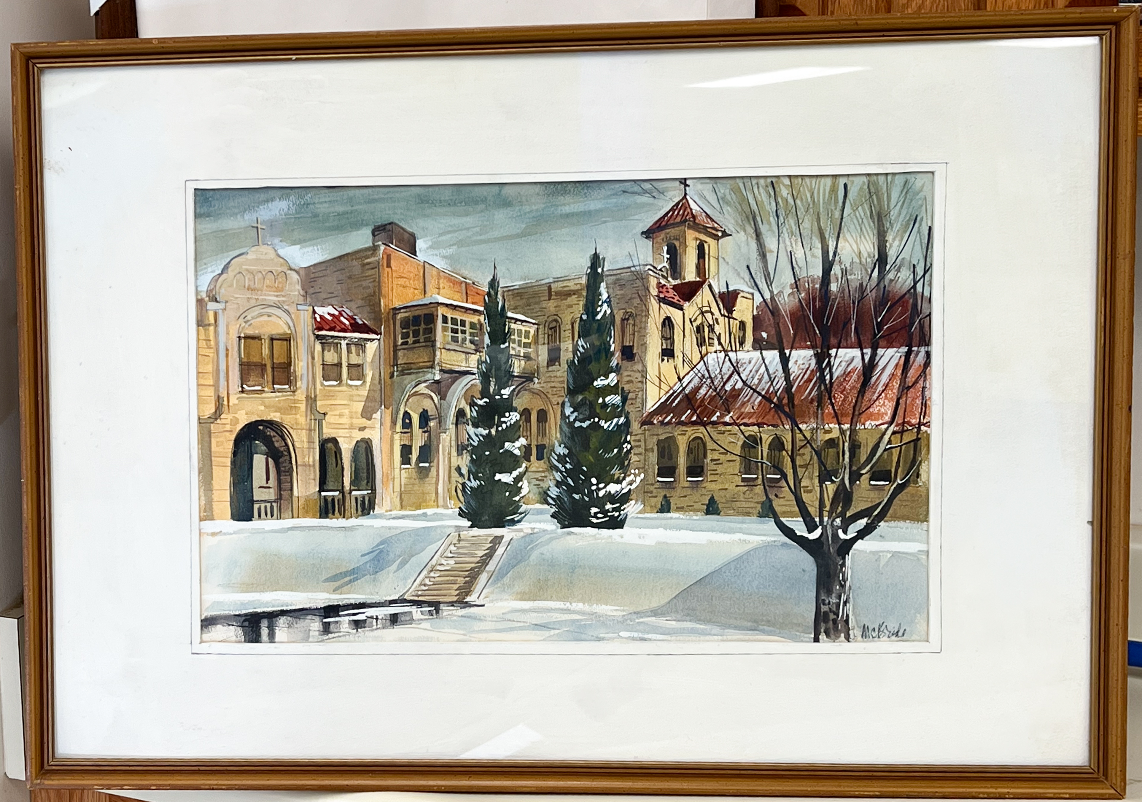 Architectural Courtyard Scene by Sister Rose Ann McBride
