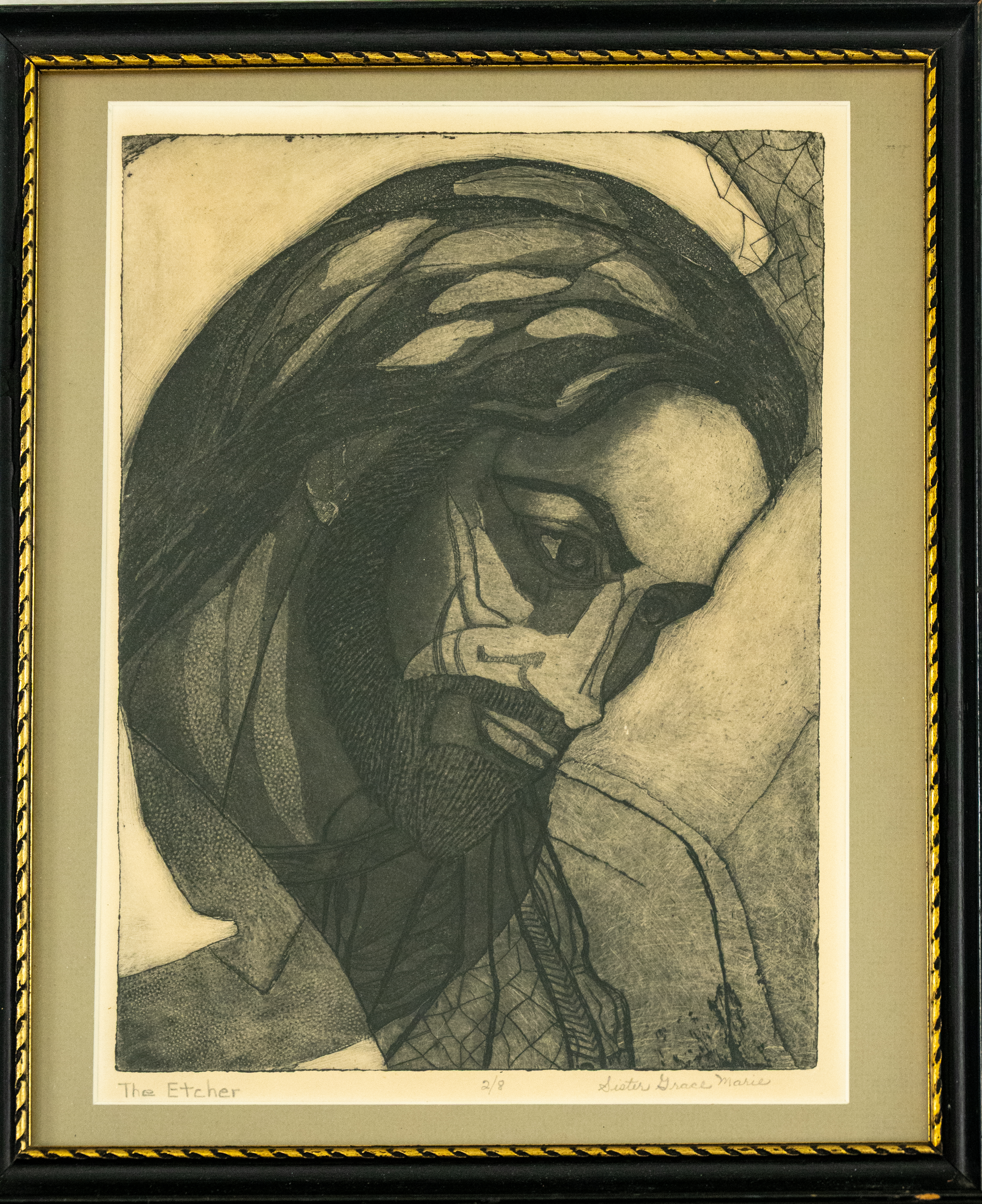The Etcher by Sister Grace Marie (Framed Etching)